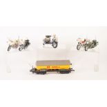 POLISTIL BOXED DIE CAST MODEL FO A BMW-R75 'ELEPHANT' MOTORCYCLE AND SIDE CAR, good, window box (a.