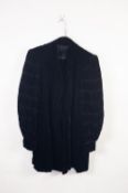 LADY'S 1945 BLACK VELVET LONG EVENING JACKET, with padded shoulders, pleated puff sleave's with