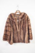 LADY'S STYLISH DYED MUSQUASH FUR JACKET, with fawn and brown h