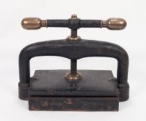 NINETEENTH CENTURY CAST IRON AND BRASS BOOK PRESS, unbranded