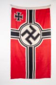 GERMAN-THIRD REICH 'RICHSKREIGSFLG' FABRIC FLAG, with black and white cruciform centred with a