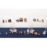 SIX DIE-CAST AND COLD PAINTED MODEL OF PIGS by Britains and other makers; twenty one metal models OF