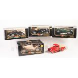 THREE BOXED BURAGO 1-18 SCALE MODELS OF VINTAGE SPORTS CARS, including Mercedes Benz 300 SL (1954)