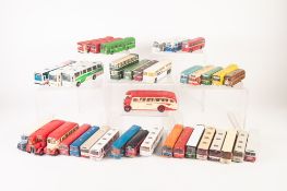 SEVENTEEN UNBOXED EFE DIE-CAST MODELS OF SINGLE DECK BUSSES/COACHES, and TWENTY CORGI DITTO,