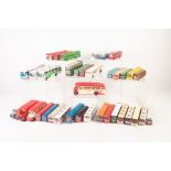 SEVENTEEN UNBOXED EFE DIE-CAST MODELS OF SINGLE DECK BUSSES/COACHES, and TWENTY CORGI DITTO,