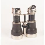 PAIR OF EARLY TWENTIETH CENTURY FIELD BINOCULARS, the black enamel extending tube inscribed 'Scots