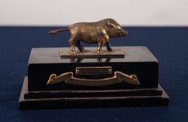 BIHAR LIGHT HORSE 1852-1947 REGIMENTAL TROPHY, Presented to H. Crighton, in the form of an ebony