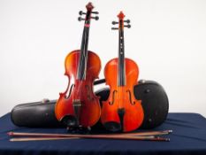 VIOLIN WITH MICHAEL POLLER PRINTED LABEL, 14" (35.5cm) one-piece back, BOW and CASE and a CHINESE