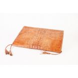 TAN COLOURED CROCODILE SKIN DOCUMENT HOLDER, of typical form, with compartments an dividers to the