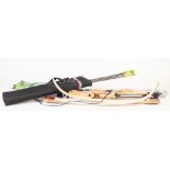 SAMWHA AR II MODERN LAMINATED WOOD ARCHERS BOW, in three screw together parts in fabric and foam