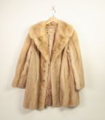 A MID 50's BLOND MINK 3/4 LENGTH COAT, labelled 'Continental Firs, Blackpool'