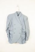 LADY'S 1945 PALE BLUE FINELY WOOLLEN FABRIC WEDDING 'GOING AWAY' TWO PIECE SUIT, the jacket with