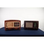 1940s PHILIPS BAKELITE RADIO together with a 1950s CUSSOR BAKLITE SIMULATED WALNUT CASED RADIO (2)