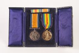 TWO WORLD WAR I SERVICE MEDALS TO 205373 Pte. G.C. Aiken, Norfolk Regiment on respective ribbons, in