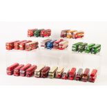 TWENTY FIVE EFE UNBOXED DIE-CAST MODELS OF DOUBLE DECKER BUSSES, various liveries and advertising