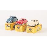 THREE BOXED COPIES OF DINKY TOYS DIE CAST TOY CARS viz red Porsche 356A Coupe, model No. 182,