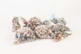 COLLECTION OF APPROX 600 GLASS, STONE AND CLAY VINTAGE MARBLES, includes two glass examples, 1 1/