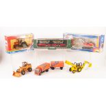 SIKU MINT AND BOXED MENCK HYDRAULIC EXCAVATOR, with pack of plastic figures, THREE BOXED SIMILAR
