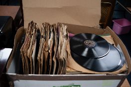 SUBSTANTIAL NUMBER OF OLD SHELLAC 78s, most in sleeves