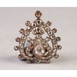 PROBABLY RUSSIAN EARLY NINETEENTH CENTURY GOLD AND OLD CUT DIAMOND HEART SHAPED OPENWORK PENDANT,