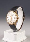 GENTS GILT METAL CASED ROTARY ELITE AUTOMATIC WRIST WATCH, with 25 jewels movement visible through