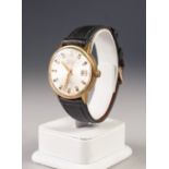 GENTS GILT METAL CASED ROTARY ELITE AUTOMATIC WRIST WATCH, with 25 jewels movement visible through