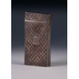 WILLIAM IV SILVER CIGAR CASE, rectangular with a hinged lid to one narrow end; the back and front