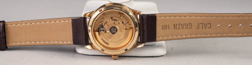 GENTS GILT METAL CASED ROTARY ELITE AUTOMATIC WRIST WATCH, with 25 jewels movement visible through - Image 4 of 5