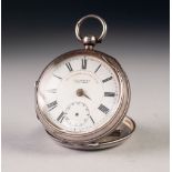 J.G. GRAVES, SHEFFIELD 'THE EXPRESS ENGLISH LEVER' OPEN FACE SILVER CASED POCKET WATCH, with keywind