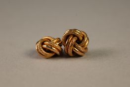 PAIR OF 9ct GOLD KNOT PATTERN EARRINGS (one lacks a post), 2.7gms