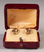 PAIR OF 9ct GOLD KNOT PATTERN EARRINGS, 2gms, in case