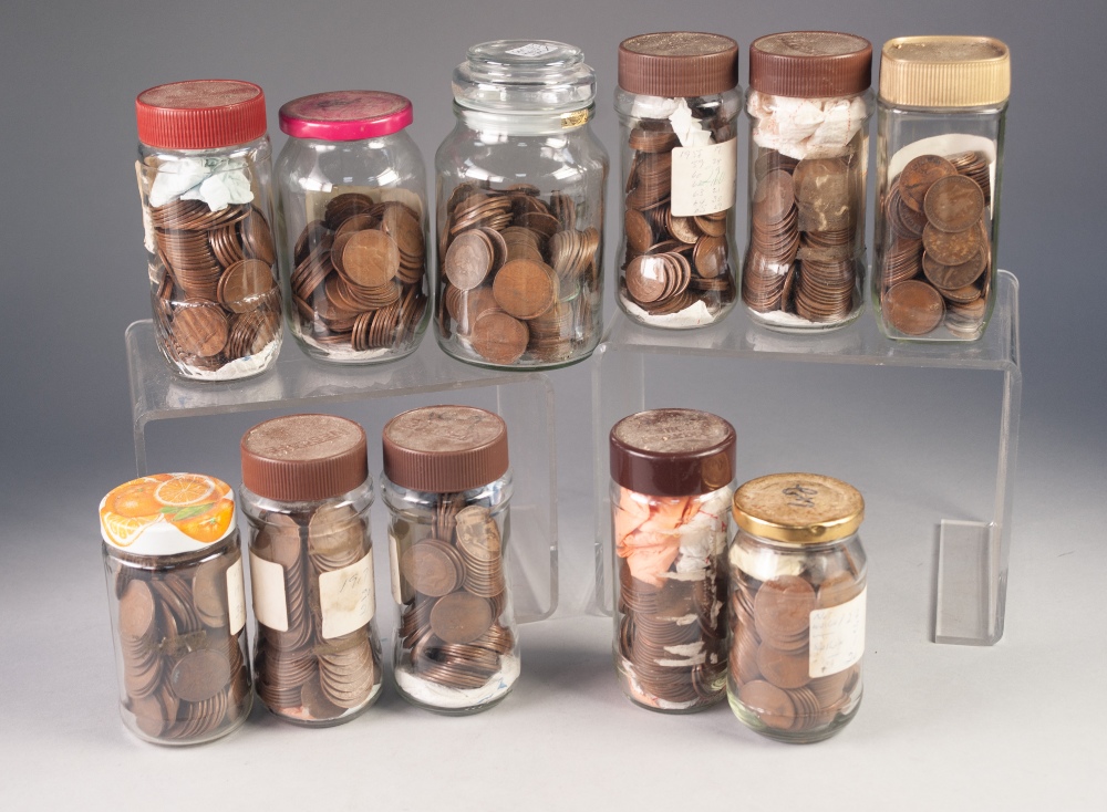 VERY LARGE SELECTION OF EARLY TWENTIETH CENTURY TO PRE-DECIMAL COPPER COINAGE, PENNIES TO HALF