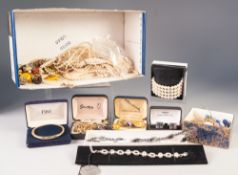 COLLECTION OF COSTUME JEWELLERY to include; Hematite BEAD NECKLACE in original box with leaflet,