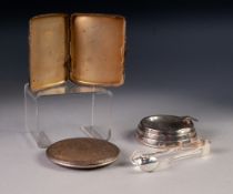 SILVER COMPACT, Birmingham 1959, a weighted SILVER ASHTRAY, Sheffield 1954, a SILVER CIGARETTE CASE,