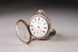 AMERICAN WATCH CO., WALTHAM MASS, OPEN FACED POCKET WATCH, with keywind movement, white dial with