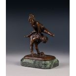 AFTER ANTOINE LOUIS BARYE CHARMING LATE NINETEENTH CENTURY BRONZE ENTITLED 'SONTE MOUTON' (leap