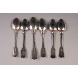 AN ODD WILLIAM IV DUBLIN SILVER FIDDLE PATTERN TEASPOON, Dublin 1830 and five other George III/