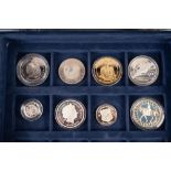 THREE ROYAL MINT ONE OUNCE SILVER COMMEMORATIVE COINS, includes proof 1977 Jubilee Crown, a