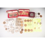 SELECTION OF MAINLY GEORGE V AND LATER GB SILVER AND COPPER COINAGE, includes; boxed 1951 Festival