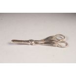 LATE VICTORIAN PAIR OF SILVER GRAPE SCISSORS, of typical form, with embossed floral handles, 6 ¼" (