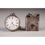 LATE NINETEENTH/EARLY TWENTIETH CENTURY SWISS SILVER OPEN FACED POCKET WATCH, with keywind movement,