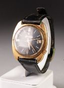 GENTS VINTAGE BULOVA ACCUTRON DATE WRIST WATCH, with battery tuning fork movement, circular black