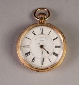 THOMAS RUSSELL AND SON, LIVERPOOL AND LONDON 18ct GOLD OPEN FACED POCKET WATCH, with keyless