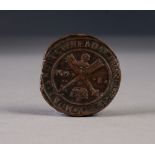 16th CENTURY SWEDISH LARGE BRONZE 1 OR COIN, probably Gustav II 1629 4 1/2 cm diameter