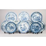 TEN 19th CENTURY CHINESE NANKING PORCELAIN BLUE AND WHITE PLATES (10)