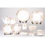 A 55 PIECE POST WAR NORITAKE PORCELAIN PART TEA SERVICE COMPRISING; TWELVE TEA PLATES, EIGHT DESSERT