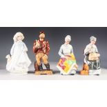 THREE ROYAL DOULTON CHINA FIGURES, comprising, 'HOPE' HN 3061 'EMBROIDERING', HN 2855, and '