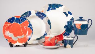 A MODERN 43 PIECE CHRISTOFLE (PARIS) 'ORIENTALYS' PATTERN PORCELAIN SERVICE COMPRISING; EIGHT DINNER