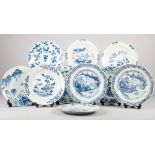 TEN 19th CENTURY CHINESE NANKING PORCELAIN BLUE AND WHITE PLATES (10)