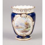 A SMALL INTER-WAR YEARS ROYAL CROWN DERBY PORCELAIN VASE, painted by W.E.J. Dean with a Scottish
